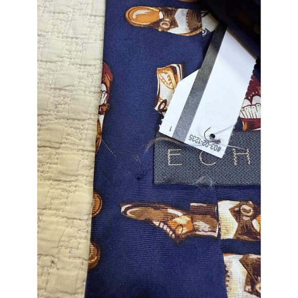Echo Oxford Shoe Silk Tie Made in USA 55"L 4"W - Picture 10 of 10